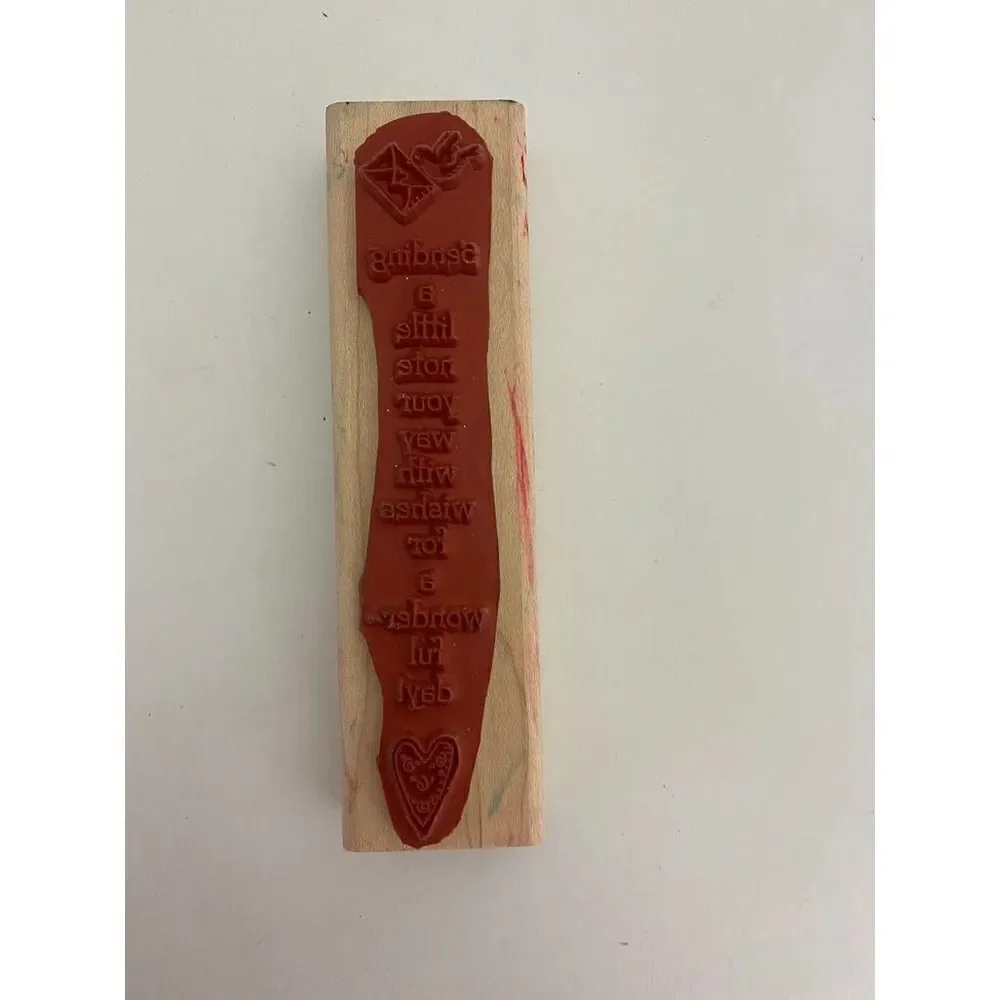 Wood Rubber Stamp Bird Letter Sending A Little Note Your Way Scrapbooking